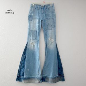 Free People 24 Patchwork Festy Flares Bellbottoms